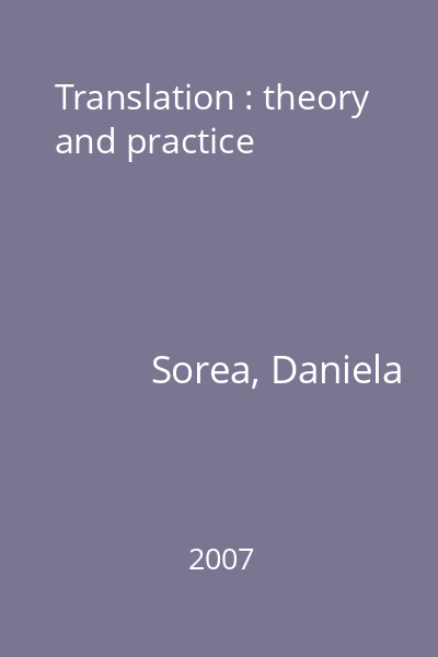 Translation : theory and practice