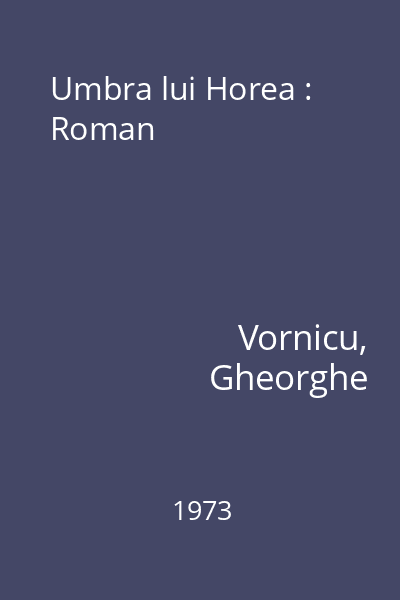 Umbra lui Horea : Roman