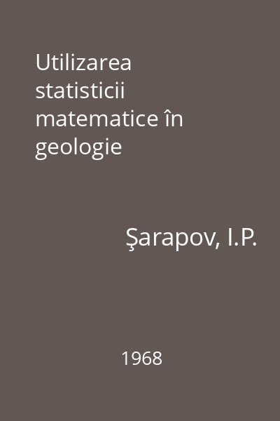 Utilizarea statisticii matematice în geologie