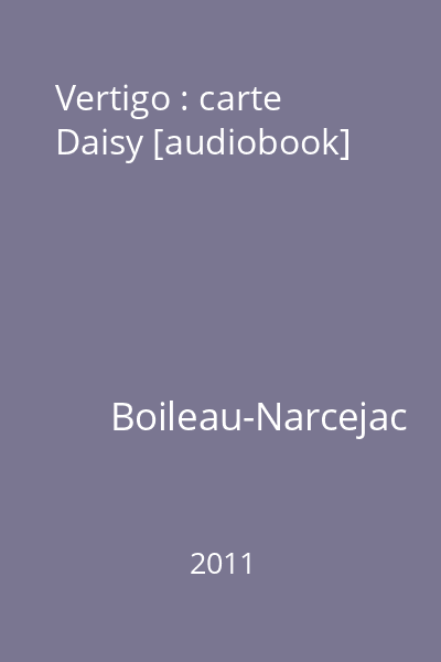Vertigo : carte Daisy [audiobook]