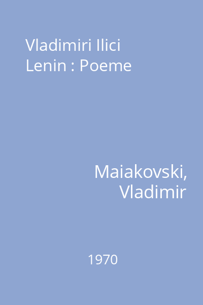 Vladimiri Ilici Lenin : Poeme