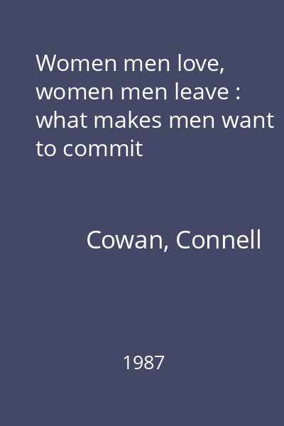 Women men love, women men leave : what makes men want to commit