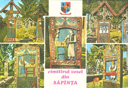 „Cimitirul vesel” din Săpînța, județul Maramureș (Picturi de Ion Stan Pătraș) : [Carte poştală ilustrată]